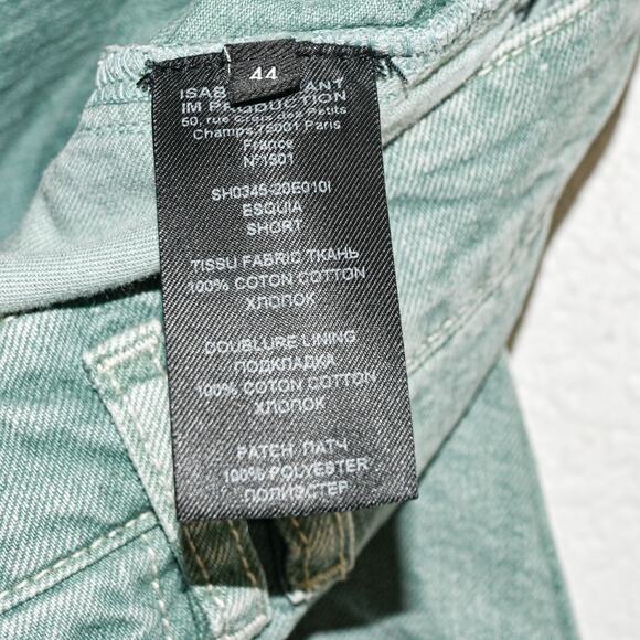 Isabel Marant $335 Esquia High-Waisted Denim Shorts in Washed Green 44 34w - Picture 7 of 11